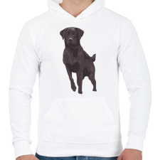 PRINTFASHION Labrador - Férfi kapucnis pulóver - Fehér férfi pulóver, kardigán