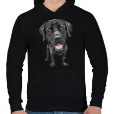 PRINTFASHION Labrador - Férfi kapucnis pulóver - Fekete