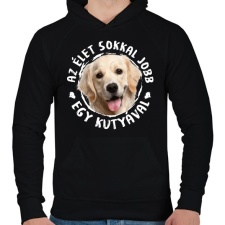 PRINTFASHION Labrador - Férfi kapucnis pulóver - Fekete férfi pulóver, kardigán