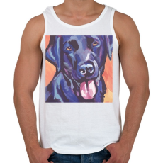 PRINTFASHION Labrador festmény - Férfi atléta - Fehér