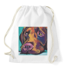 PRINTFASHION Labrador festmény - Sportzsák, Tornazsák - Fehér