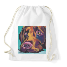 PRINTFASHION Labrador festmény - Sportzsák, Tornazsák - Fehér tornazsák