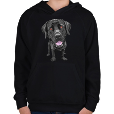 PRINTFASHION Labrador - Gyerek kapucnis pulóver - Fekete