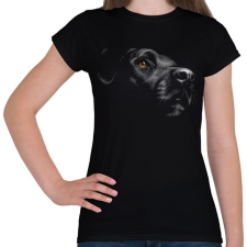 PRINTFASHION Labrador portré - Női póló - Fekete női póló