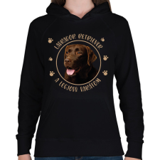 PRINTFASHION Labrador Retriever - Legjobb barát - Női kapucnis pulóver - Fekete női pulóver, kardigán