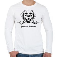 PRINTFASHION Labrador Retriver - Férfi hosszú ujjú póló - Fehér férfi póló