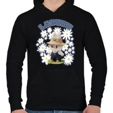 PRINTFASHION Labubu - Férfi kapucnis pulóver - Fekete férfi pulóver, kardigán