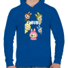 PRINTFASHION Labubu - Férfi kapucnis pulóver - Királykék