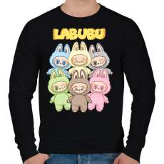 PRINTFASHION Labubu Monsters - Férfi pulóver - Fekete