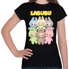 PRINTFASHION Labubu Monsters - Női póló - Fekete női póló