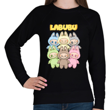 PRINTFASHION Labubu Monsters - Női pulóver - Fekete női pulóver, kardigán