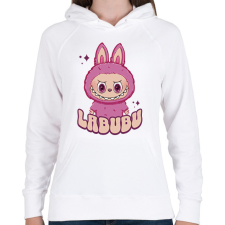 PRINTFASHION Labubu - Női kapucnis pulóver - Fehér női pulóver, kardigán