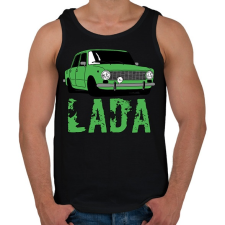 PRINTFASHION lada - Férfi atléta - Fekete atléta, trikó
