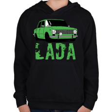 PRINTFASHION lada - Gyerek kapucnis pulóver - Fekete