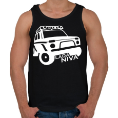 PRINTFASHION Lada Niva - Férfi atléta - Fekete
