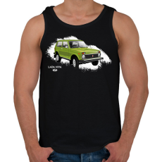 PRINTFASHION LADA NIVA - Férfi atléta - Fekete