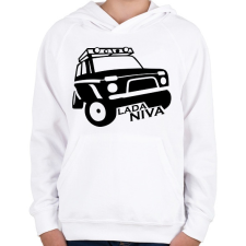 PRINTFASHION Lada Niva - Gyerek kapucnis pulóver - Fehér gyerek pulóver, kardigán