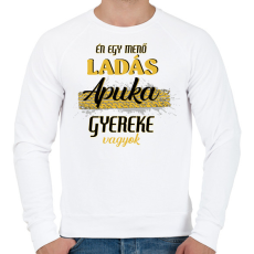 PRINTFASHION Ladás apuka gyereke vagyok - Férfi pulóver - Fehér