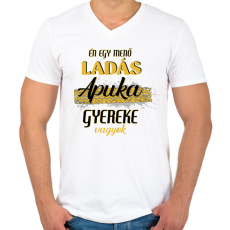 PRINTFASHION Ladás apuka gyereke vagyok - Férfi V-nyakú póló - Fehér