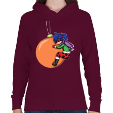 PRINTFASHION Ladybug - Női kapucnis pulóver - Bordó