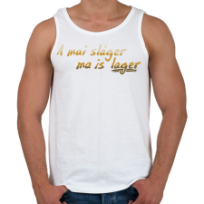 PRINTFASHION Lager  - Férfi atléta - Fehér atléta, trikó