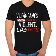 PRINTFASHION Laggolás - Férfi V-nyakú póló - Fekete