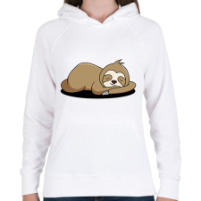 PRINTFASHION Lajhár alszik - Női kapucnis pulóver - Fehér női pulóver, kardigán