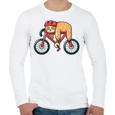 PRINTFASHION Lajhár biciklis - Férfi hosszú ujjú póló - Fehér