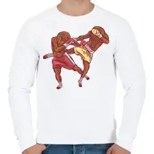 PRINTFASHION Lajhár bunyó - Férfi pulóver - Fehér férfi pulóver, kardigán
