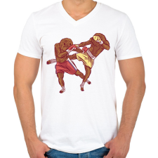 PRINTFASHION Lajhár bunyó - Férfi V-nyakú póló - Fehér férfi póló