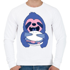 PRINTFASHION Lajhár burgerrel - Férfi pulóver - Fehér férfi pulóver, kardigán