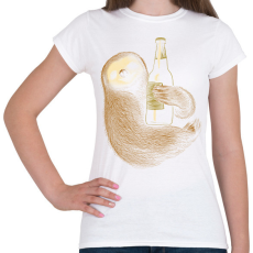 PRINTFASHION Lajhár és sör - Női póló - Fehér