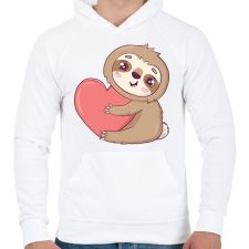 PRINTFASHION Lajhár  - Férfi kapucnis pulóver - Fehér férfi pulóver, kardigán