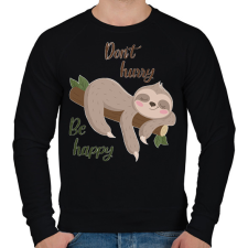 PRINTFASHION Lajhár  - Férfi pulóver - Fekete férfi pulóver, kardigán