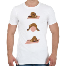 PRINTFASHION Lajhár jóga - Férfi póló - Fehér férfi póló