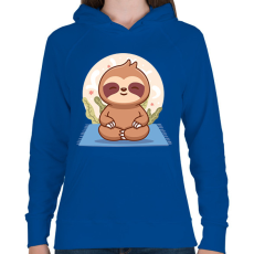 PRINTFASHION Lajhár jóga - Női kapucnis pulóver - Királykék