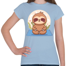 PRINTFASHION Lajhár jóga - Női póló - Világoskék