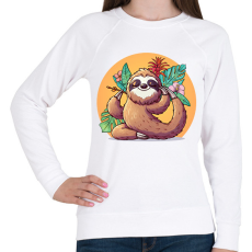 PRINTFASHION Lajhár jóga - Női pulóver - Fehér