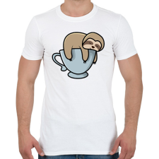 PRINTFASHION Lajhár kávézik  - Férfi póló - Fehér férfi póló