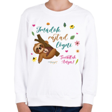 PRINTFASHION Lajhár lógás - gyerek - Gyerek pulóver - Fehér gyerek pulóver, kardigán