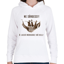 PRINTFASHION LAJHÁR - Női kapucnis pulóver - Fehér női pulóver, kardigán