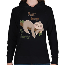 PRINTFASHION Lajhár  - Női kapucnis pulóver - Fekete