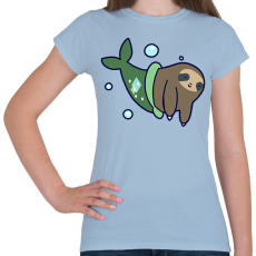 PRINTFASHION Lajhár sellő - Női póló - Világoskék