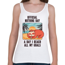 PRINTFASHION Lajhár - semmittevős nap - Női atléta - Fehér női trikó