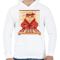 PRINTFASHION Lajhár sushival - Férfi kapucnis pulóver - Fehér