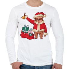 PRINTFASHION Lajhár télapó - Férfi hosszú ujjú póló - Fehér