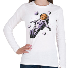 PRINTFASHION Lajhár űrhajós - Női hosszú ujjú póló - Fehér