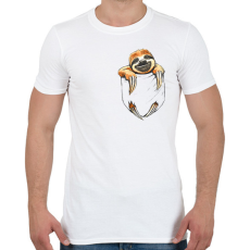 PRINTFASHION Lajhár zsebben - Férfi póló - Fehér