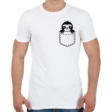 PRINTFASHION Lajhár zsebben - Férfi póló - Fehér férfi póló