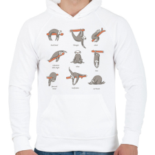 PRINTFASHION Lajháros jóga - Férfi kapucnis pulóver - Fehér férfi pulóver, kardigán
